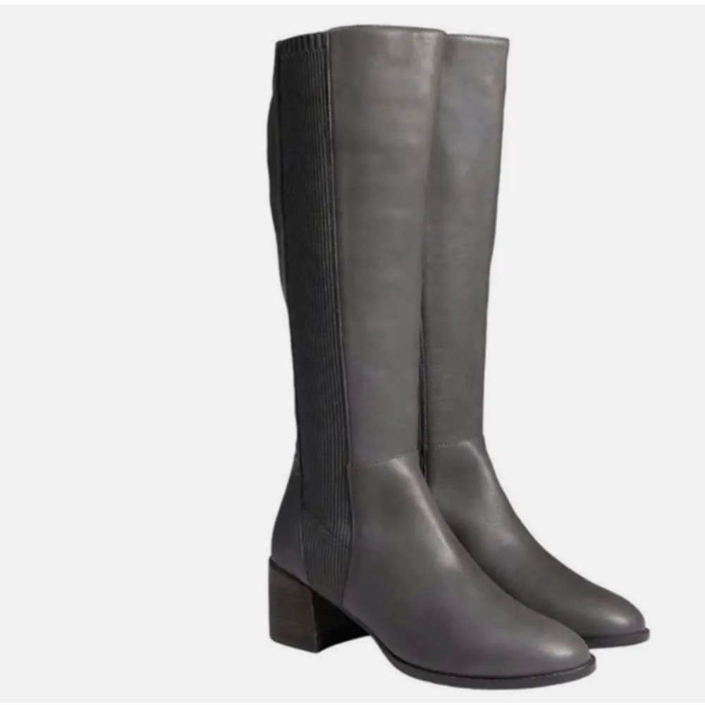 Eileen Fisher Knee High Destry Boots in Charcoal Size 11